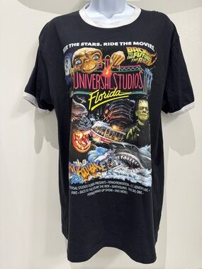 Vintage Universal Florida Black Graphic Ringer Tee